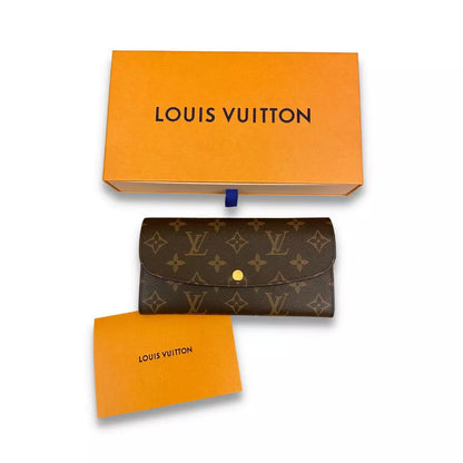 LOUIS VUITTON BROWN LEATHER EMILIE WALLET