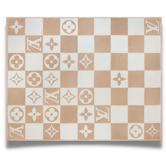 LOUIS VUITTON LV CHECKMATE BEIGE BLANKET