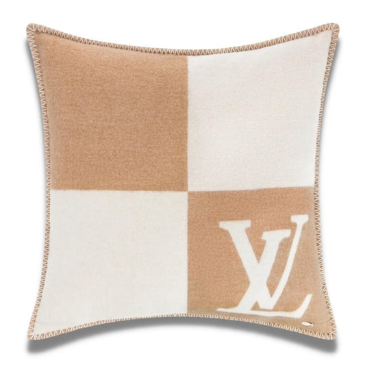 LOUIS VUITTON LV CHECKMATE BEIGE PILLOW