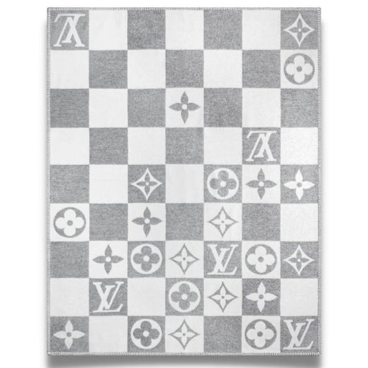 LOUIS VUITTON LV CHECKMATE GREY BLANKET