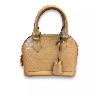 LOUIS VUITTON NUDE PATENT LEATHER ALMA BB BAG