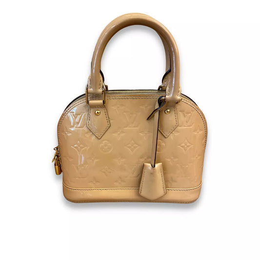 LOUIS VUITTON NUDE PATENT LEATHER ALMA BB BAG