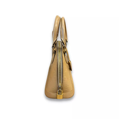 LOUIS VUITTON NUDE PATENT LEATHER ALMA BB BAG