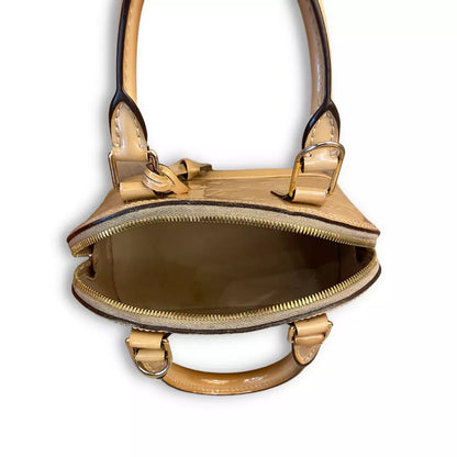 LOUIS VUITTON NUDE PATENT LEATHER ALMA BB BAG