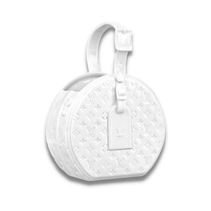 LOUIS VUITTON WHITE PETITE BOITE CHAPEAU PORCELAIN VASE