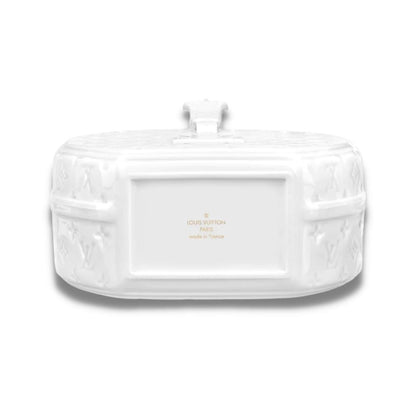 LOUIS VUITTON WHITE PETITE BOITE CHAPEAU PORCELAIN VASE