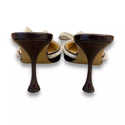 MACH & MACH BLACK IRIDESCENT BOW MULES