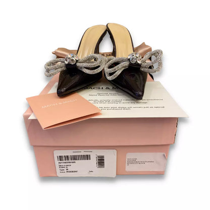 MACH & MACH BLACK IRIDESCENT BOW MULES