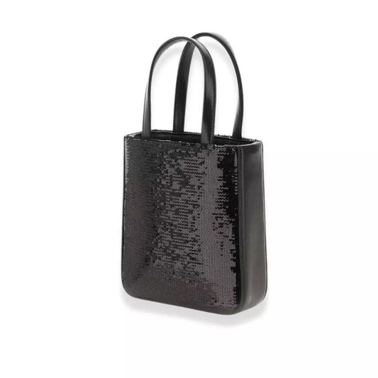 MINI BOLSO SHOPPER MIU MIU LEAGUE CON LENTEJUELAS NEGRAS