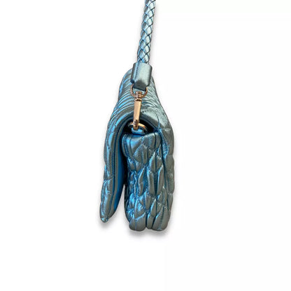 MIU MIU BLUE/CRYSTAL SATIN BAG