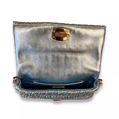 MIU MIU BLUE/CRYSTAL SATIN BAG
