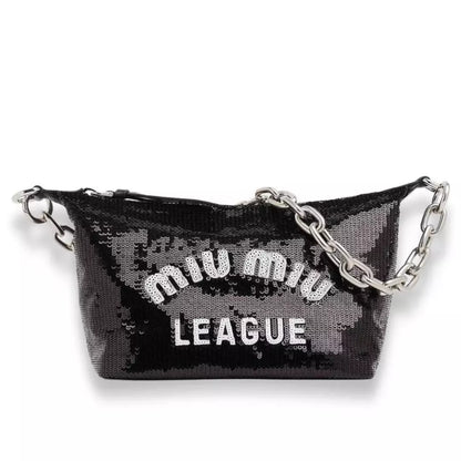BOLSO MIU MIU LEAGUE CON LENTEJUELAS NEGRAS