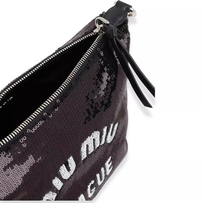 BOLSO MIU MIU LEAGUE CON LENTEJUELAS NEGRAS