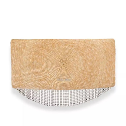 CLUTCH DE PAJA CON CRISTALES MIU MIU