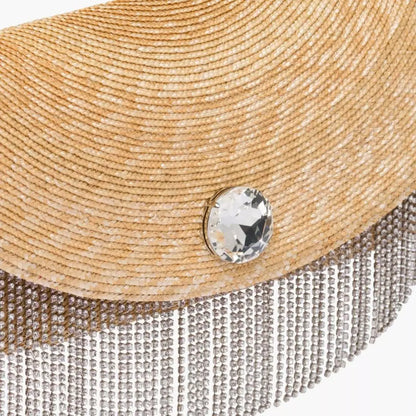 CLUTCH DE PAJA CON CRISTALES MIU MIU