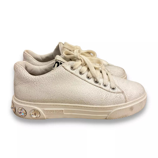 MIU MIU WHITE JEWELS SNEAKERS