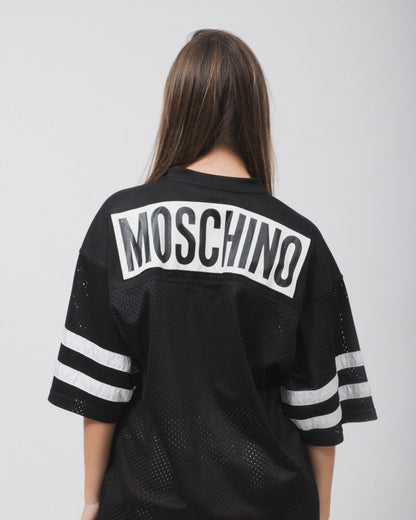 Camisa negra con estampado DJ del Pato Donald de Moschino