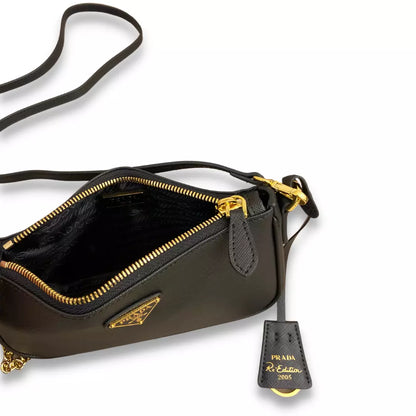BOLSO DE HOMBRO Prada REEDICIÓN NEGRA 2000