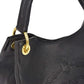 Prada Black Vitello Phoenix Leather Logo Hobo Tote Bag