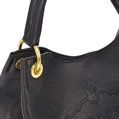 Bolso tote Prada de piel negra con logo Vitelo Phoenix