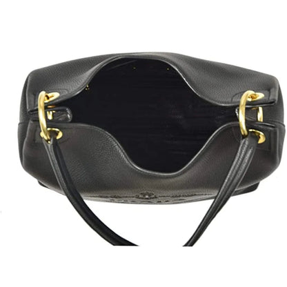 Bolso tote Prada de piel negra con logo Vitelo Phoenix