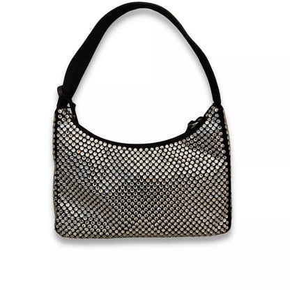 Bolso Prada de satén negro con cristales