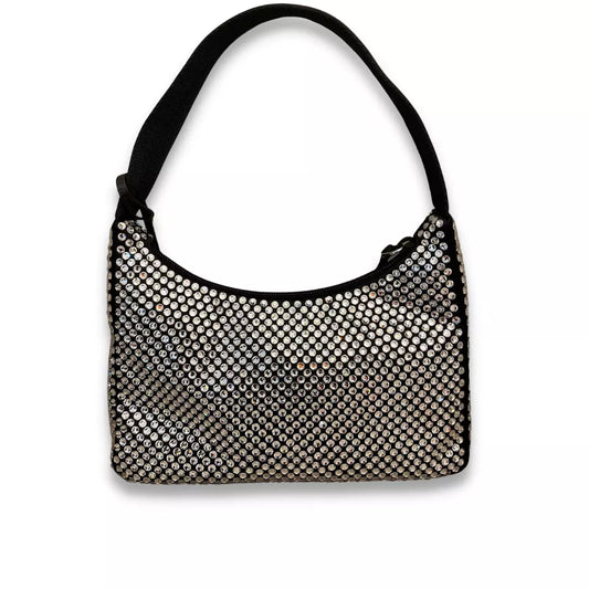 Bolso Prada de satén negro con cristales