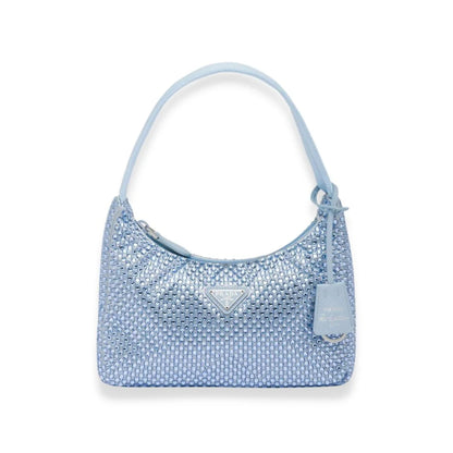 Prada BLUE SATIN CRYSTAL BAG