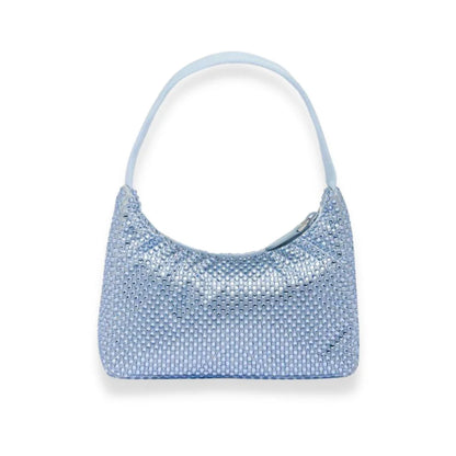 Prada BLUE SATIN CRYSTAL BAG