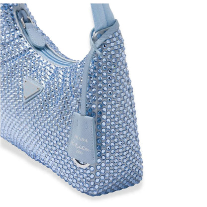 Prada BLUE SATIN CRYSTAL BAG