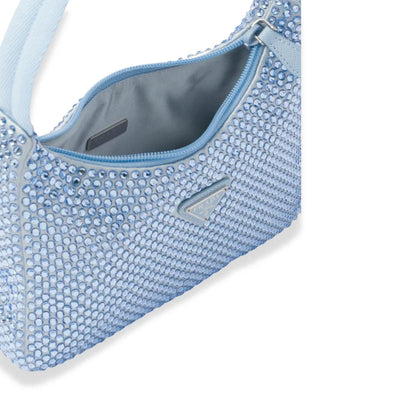 Prada BLUE SATIN CRYSTAL BAG