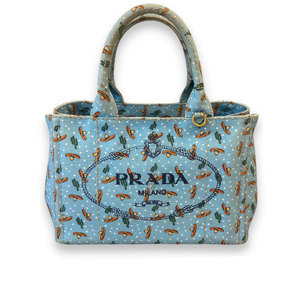 Prada SOMBRERO PRINT CANAPA TOTE BAG