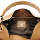 Prada Camel Vitello Phoenix Leather Logo Hobo Tote Bag