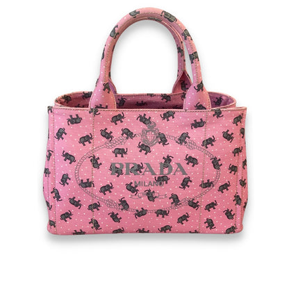 Bolso tote Prada Canapa con elefantes rosas