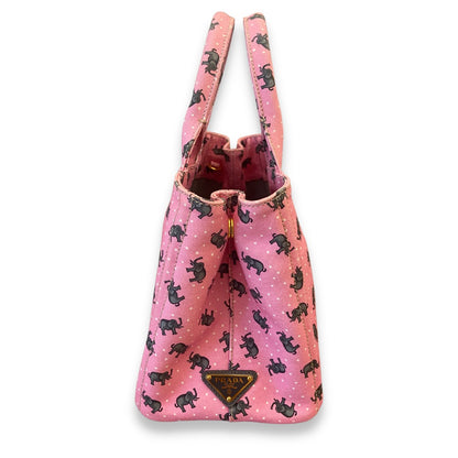 Bolso tote Prada Canapa con elefantes rosas