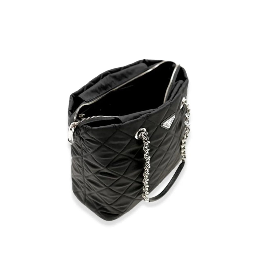 PRADA Tessuto Nylon Tote Bag Black