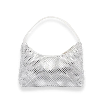 Bolso Prada de satén blanco con cristales