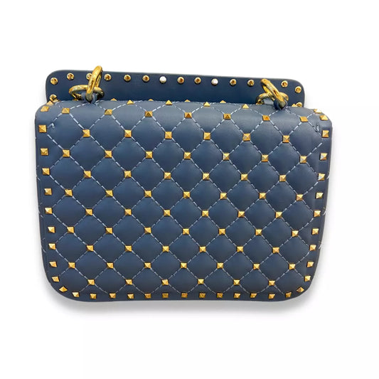 VALENTINO BLUE LAMB NAPPA ROCKSTUD SPIKE BAG
