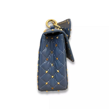 VALENTINO BLUE LAMB NAPPA ROCKSTUD SPIKE BAG