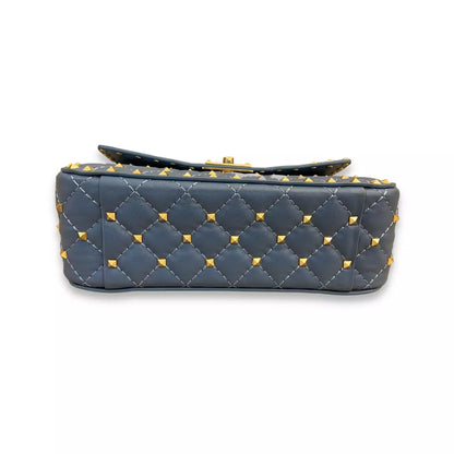 VALENTINO BLUE LAMB NAPPA ROCKSTUD SPIKE BAG