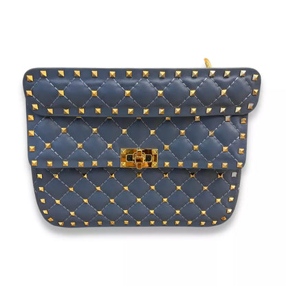VALENTINO BLUE LAMB NAPPA ROCKSTUD SPIKE BAG