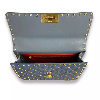 BOLSO VALENTINO ROCKSTUD DE NAPA AZUL CON PICOS