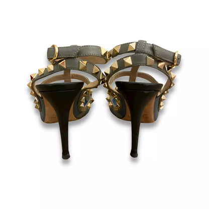 VALENTINO BLUE ROCKSTUD ANKLE STRAP PUMPS