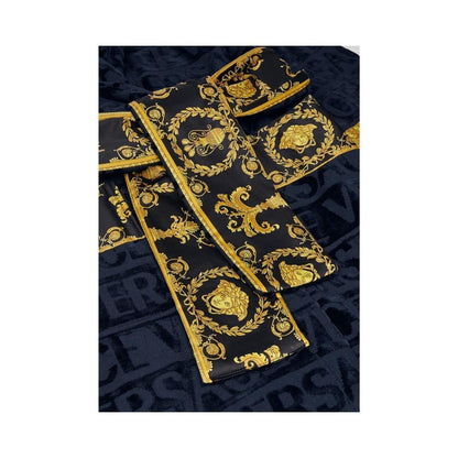 Albornoz Versace de algodón negro I LOVE BAROQUE