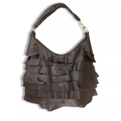 YVES SAINT LAUREN YSL BLACK SUEDE SAINT TROPEZ BAG